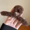 Elegante pinza grande para el pelo para mujer, nuevo pinza de tiburón de felpa 2026, pinza para el pelo de la parte trasera de la cabeza, accesorio para peinar el pelo