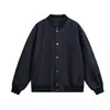 Jaqueta jeans azul lavada estilo boxy retrô americano Magic Bear jaqueta baseball jaqueta bomber vestuário masculino para o dia a dia