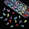 Arte de Uñas Curvas Transfronterizo Adornos de Mariposa Coloridos Mixtos Mariposa de Tres Dimensiones de Media Ala Rhinestones de Resina Accesorios para Uñas Portátiles Venta al por Mayor