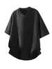 Camiseta de Manga Corta con Cuello en V Texturizado para Hombre, Marca de Verano de Moda, Camiseta Blanca de Alta Gama Resistente para Jóvenes, Top Holgado