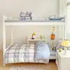 Juego de ropa de cama de tres piezas de algodón con estampado de dibujos animados para cama individual de dormitorio de preparatoria, juego de seis piezas para estudiantes universitarios varones