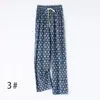 Pantalones vaqueros de seda de hielo para mujer, de verano, con estampado de tencel, rectos, casuales, finos, holgados, de cintura alta y pierna ancha.