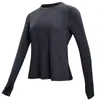 Ropa Suelta Transfronteriza para Yoga Tops de Manga Larga Camiseta de Running de Secado Rápido Larga Deportiva Primavera y Verano Ropa de Fitness Blusas para Mujer