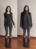 Camiseta de Algodón Puro de Longitud Media Ajustada a la Cintura para Mujeres Petites, Top de Manga Larga con Cuello Redondo y Hombro Normal para Primavera y Otoño, Ideal para Vestir en Capas