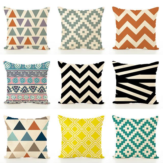 Pillow-Case-Cover-Plaid-Geomet