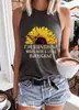 Comercio electrónico transfronterizo La nueva camiseta sin mangas para mujer de Amazon con estampado de girasol, mariposa, soy sol mezclado con algo de tormenta