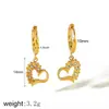 Pendientes de Diamante de Lujo Ligero Europeo y Americano Pendientes de Acero Inoxidable para Mujer Pendientes Chapados en Oro de 18k Joyería Transfronteriza