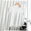 Camiseta feminina de alta qualidade, sexy, quente, modal, slim fit, emagrecedora, verão, cintura pequena, manga curta, cintura lateral, plissada, base