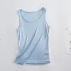 [Procesamiento Personalizado] Chaleco de Seda para Mujer, Chaleco Corto de Seda Sexy de Color Sólido, Camiseta sin Mangas de Seda con Cuello Redondo, Chaleco Base para Mujer