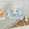 Bolsa de Conejo Lolita Japonesa, de Alto Valor y Exquisita, Bolsita de Conejo Linda para Chica JK, Bolso Cruzado, Bolso de Mano Suave de Perlas para Chica