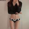 Braguitas blancas de cintura baja con encaje sexy y lazo modal para mujer, estilo japonés, estilo Lori