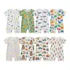 Venta al por mayor transfronteriza de mamelucos de algodón con cremallera para niños y niñas, mamelucos estampados para recién nacidos, mamelucos de cuatro esquinas