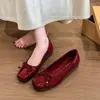 Zapatos de mujer de punta cuadrada, que aumentan la altura, con lazo, estilo francés, nuevos zapatos de slip-on bajos para otoño 2026, slip-ons de moda