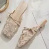 Sandálias Fechadas Estilo Fada Retrô Planas Exquisitas Francesas para Mulheres, Perfeitas para Combinar com Vestidos, Chinelos Vazados