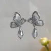 Brincos de Cristal Borboleta de Temperamento Feminino Design de Nicho Brincos de Alto Padrão 2025 Novo Estilo Quente Brincos Únicos de Verão