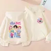Sudadera con capucha de cremallera de moda holgada para niños y niñas, estampado de dibujos animados de K-Pop, para primavera y otoño, chaqueta sudadera casual transfronteriza