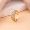 Anillo Europeo y Americano Transfronterizo de Diamante Completo para Mujer, Apertura de Circonita de Gama Alta de Nicho, Anillo Ajustable, No se Desvanece, Venta al por Mayor Versátil