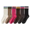 Meias de Algodão Penteado para Yoga Meias Esportivas Coloridas em Blocos Silicone Antiderrapante Fitness Indoor Pilates Meias para Chão Femininas Zhuji