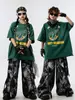 Ropa infantil hiphop hip-hop marca de moda hip-hop traje verde ropa de moda infantil niños moda callejera chicas disfraz 1 de junio