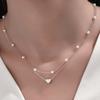 Joyería transfronteriza europea y americana cordón negro franela geométrico collar de amor en forma de corazón simple codo corazón collar