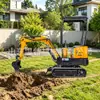 Excavadora Compacta de Orugas de 1 Tonelada Retroexcavadora Excavadora Máquina para Cavar Zanjas de Fertilizante en Huertos Renovación de Patios Excavadora Compacta de Orugas