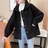Otoño 2024 Nuevo Cárdigan de Punto para Mujer Chaqueta Duffle de Doble Vista Coreana Suelta Abrigo de Lana Grueso