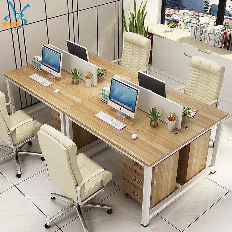 现代时尚办公家具职员办公桌 办公屏风隔断卡位简约员工4人位含柜