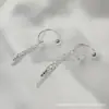 Brincos longos com franjas charmosos estilo Chanel francês design de nicho feminino brincos de duas peças de alta qualidade celebridade da internet Novos