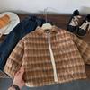 Roupas Acolchoadas de Algodão para Crianças, Roupas Infantis Estilo Coreano, Jaquetas Quentes Acolchoadas Xadrez Retrô, Jaquetas Versáteis de Inverno para Crianças, Tops e Roupas Acolchoadas de Algodão