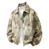 Jaqueta Masculina Plus Size Estilo Europeu e Americano Transfronteiriça, Nova Jaqueta Camuflada Gradiente Solta para Primavera e Outono para Homens