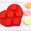 Que 6 incluso amor molde para pastel forma de corazón molde de silicona para pastel molde para jabón frío molde para gelatina DIY Día de San Valentín