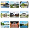 Imanes de Refrigerador de Vidrio Escénico de Yangzhou, Alrededores de Templos de la Dinastía Ming, Estilo de Aldea Acuática Antigua, Recuerdo Turístico, Decoración Cultural y Creativa para el Hogar