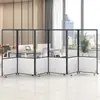 Mampara de pantalla transparente para oficina, mampara móvil de acrílico esmerilado para taller, pantalla corrediza plegable