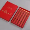 Presente Doméstico Palitos de Mogno 10 Pares Conjunto Caixa de Presente Logo Dingfu Chopsticks Gravado Palitos de Madeira Maciça