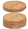 Tapete de Mesa Redondo de Gourd Japonês Grama Trançado à Mão Espessado Mat Isolante para Caçarola Porta-Copo Tapete de Mesa Atacado