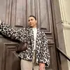 Ropa Europea y Americana para Mujer Transfronteriza AliExpress Venta Caliente Chaqueta con Estampado de Leopardo en Dos Colores
