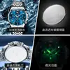Reloj Marca Oli Shi Transfronterizo Popular Luminoso Calendario Impermeable 7 Pines Personalidad Carcasa Negocios Cuarzo Reloj de Pulsera para Hombre