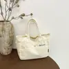 Bolsa de Lona 2026 Verano Nuevo Estilo Bolso de Mano Simple con Letras Estilo Coreano Versátil Informal Gran Capacidad Bolsa de Lona