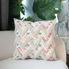 Fronha de Almofada Estampada de Linho Boêmio Acolchoado Estilo Étnico Almofada Decorativa para Encosto de Sofá Quarto Mesinha de Cabeceira