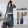 Sudadera con Capucha de Rayas Falsa de Dos Piezas para Niñas, Otoño y Primavera 2026, Nuevo Conjunto de Moda Estilo Coreano con Jeans de Pierna Ancha