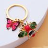 Llavero de aleación con forma de mariposa y abeja, accesorio colgante para bolso de mujer, ideal como regalo de vacaciones para niñas.