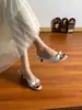 Chinelos de Exterior Versáteis e Estilosos Estilo Fada, Sapatos Diários Slimming de Salto Gatinho Inspirados na Chanel, Sandálias Fofas com Laço de Bolinhas