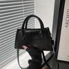 Bolso bandolera informal estilo occidental, pequeño, cuadrado, con textura retro, de color sólido, para mujer, 2025