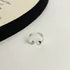 Anillo texturizado de plata de ley S925 para mujer, diseño abierto ajustable, estilo de nicho de alta gama, anillo versátil de lujo ligero para el dedo índice, nuevo