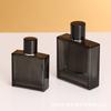 Botella de perfume de vidrio para hombre con bayoneta al por mayor 50ml 100ml cuadrada plana gris de alta calidad botella con atomizador botella vacía cosmética