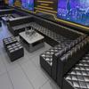 Sofá para KTV en forma de U en forma de L para Sala Privada Discoteca Club de Negocios Salón Acero Inoxidable Cabina de Bar Sofá Mesa de Café