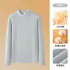 310g Algodón Puro de Peso Pesado + Núcleo Térmico Camiseta Interior de Cuello Alto para Hombre Otoño e Invierno Cepillada de Alta Gama de Manga Larga