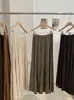 KEKEZOON Estilo Elegante Saia Plissada com Caimento Feminina Cintura Alta Plissada Barra Larga Emagrecimento Cor Sólida Saia Longa 9074