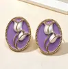 Brincos Usados Vintage Corte Esmalte Óleo Gotejante Ornamentos de Orelha Personalidade de Nicho Tarraxas de Orelha Novo Estilo Sensação de Alto Padrão Luxo Leve Temperamento
