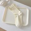 Novas Meias de Outono com Listras Creme Simples Estilo Coreano Estilo Ins Meias de Cano Médio Estilo Preppy Meias de Alta Qualidade para Mulheres